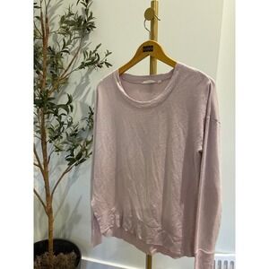 Athleta Womens Light Pink Crew Neck Long Sleeve Sweatshirt Pullover‎ Size S